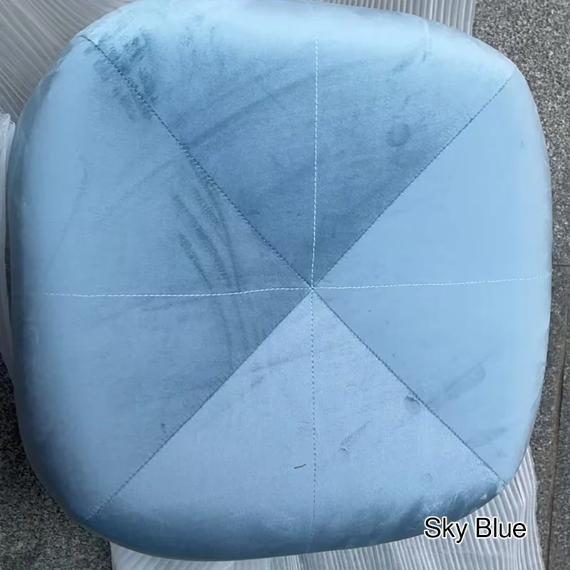 Modern Simplicity Round Square Velvet Rubberwood Sponge Footstool Armless For Living Room
