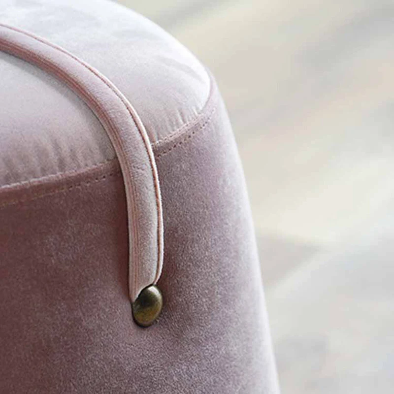 Modern Simplicity Round Square Velvet Rubberwood Sponge Footstool Armless For Living Room