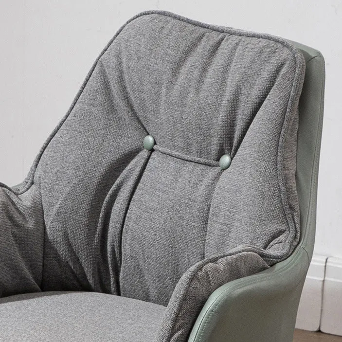 Modern Simplicity Curved Cotton-Linen Synthetic Fabric Aluminum Alloy Metal Desk Chair Backrest Armrest For Home Office