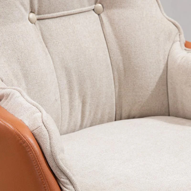 Modern Simplicity Curved Cotton-Linen Synthetic Fabric Aluminum Alloy Metal Desk Chair Backrest Armrest For Home Office