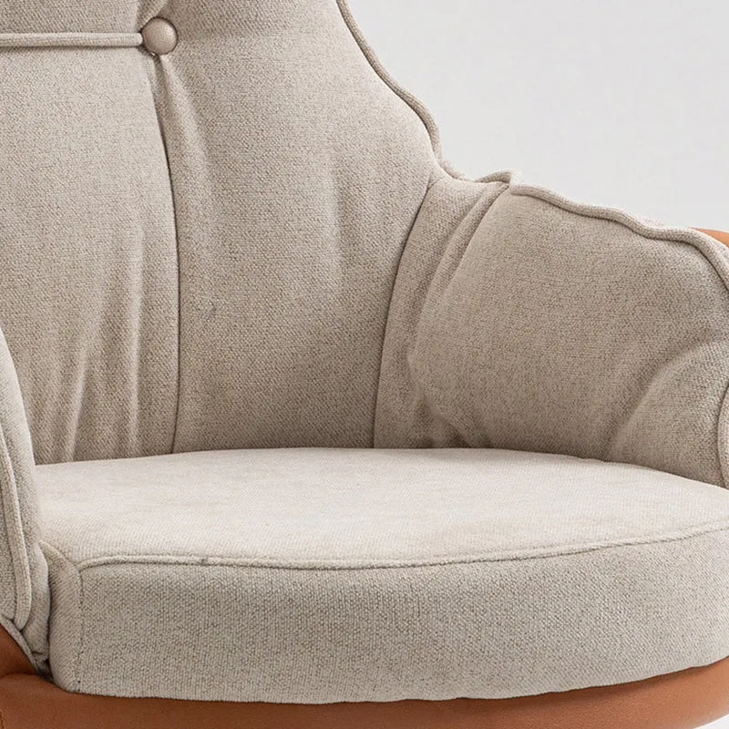 Modern Simplicity Curved Cotton-Linen Synthetic Fabric Aluminum Alloy Metal Desk Chair Backrest Armrest For Home Office