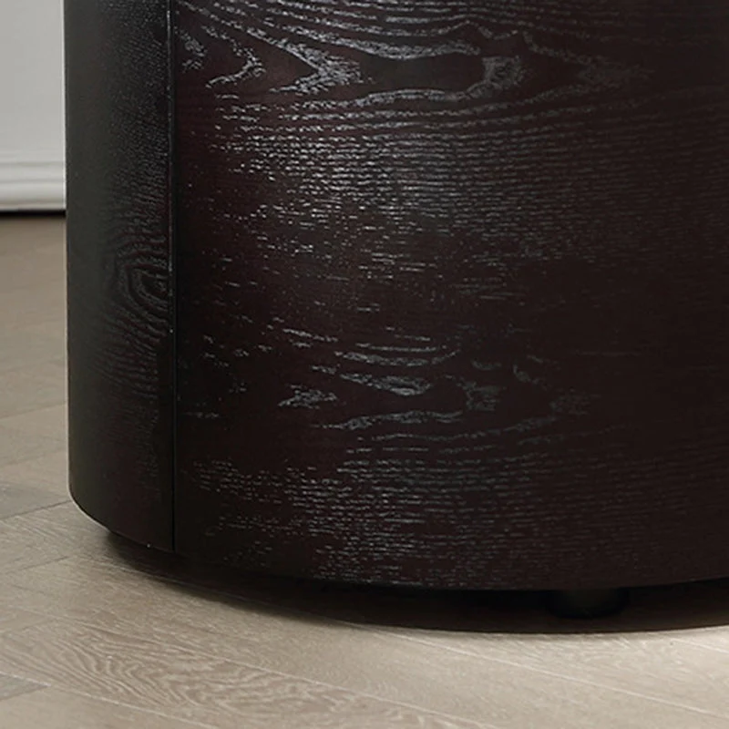 Modern Minimalist Round Cylinder Plywood Nightstand 1-Drawer For Bedroom