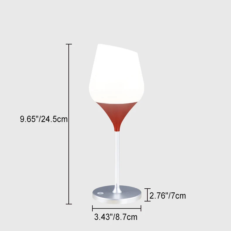 Contemporary Creative Rechargeable PMMA Aluminum Silica Wine Cup LED Table Lamp For Dining Room