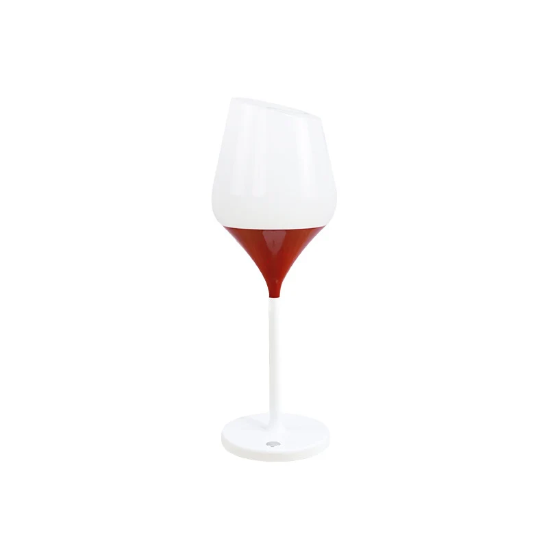 Contemporary Creative Rechargeable PMMA Aluminum Silica Wine Cup LED Table Lamp For Dining Room
