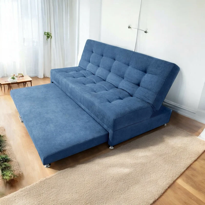 Sofá Cama Tarima Nido Brooke Tela Azul