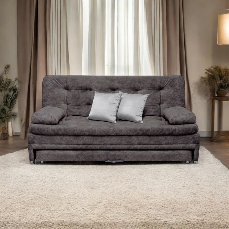 Sofá Cama Nido Tarima Olsen Tela Café - Incluye Cojines