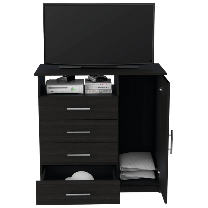 Organizador Barlovento, Wengue, con Cuatro Cajones y una Puerta