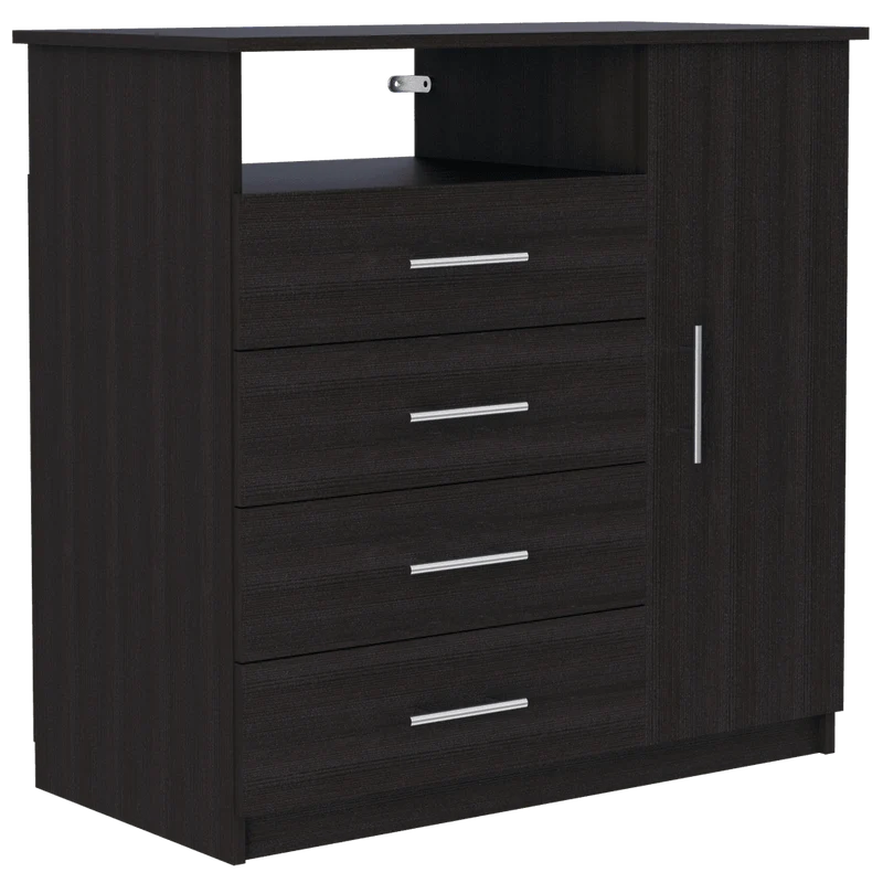 Organizador Barlovento, Wengue, con Cuatro Cajones y una Puerta