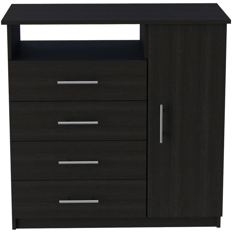 Organizador Barlovento, Wengue, con Cuatro Cajones y una Puerta