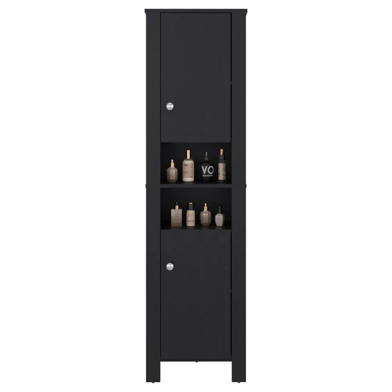 Mueble Auxiliar para Baño Vanes, Wengue, con espacio para objetos decorativos