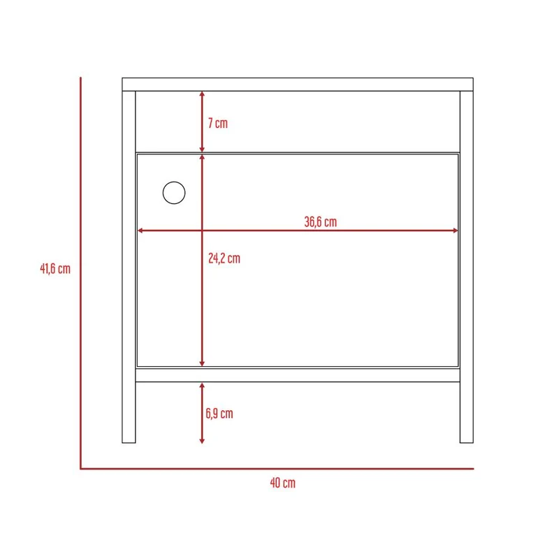Mesa de Noche Tutto, Café Claro, con Cajón para Guardar Objetos Ideal para Espacios Reducidos