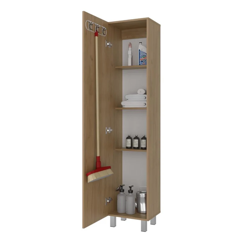 Mueble de Aseo Vinto, Fresno Europeo, con Colgador de Escobas ZF