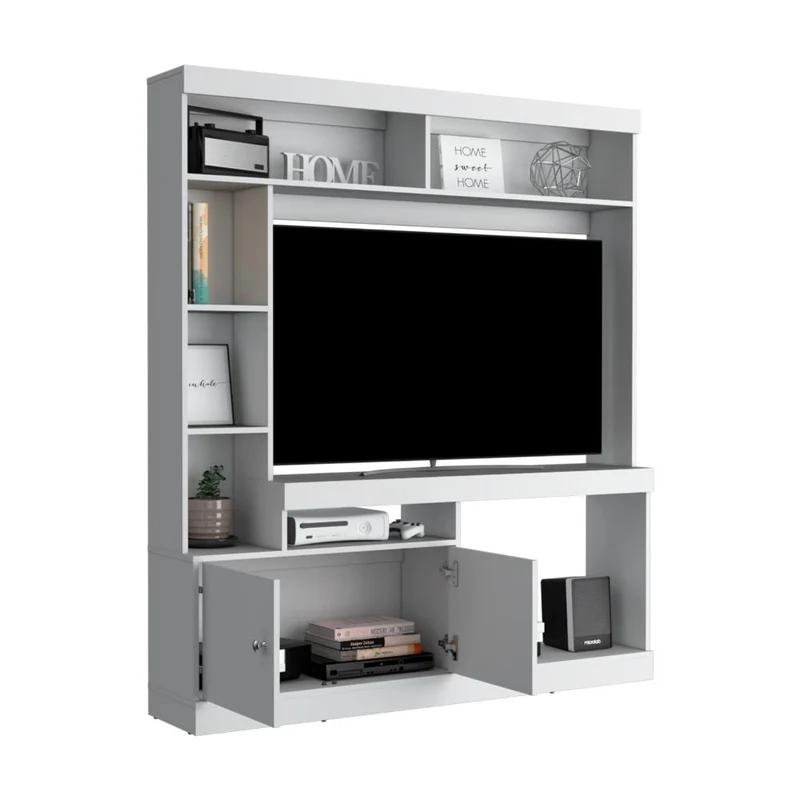 Mesa para TV Roy, Blanco Duqueza, con Espacio para Televisor de 50 Pulgadas