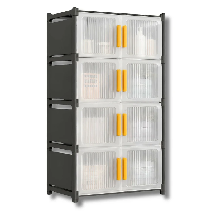 Mueble Organizador 4 Niveles Multiusos Tipo Armario Con Puertas Y Manijas TD-94-1