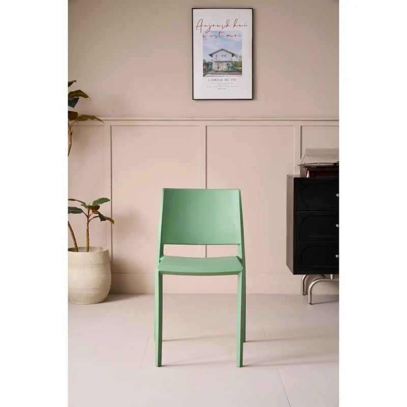 Silla Toledo, Color Verde, con Espaldar Liso y Cuadrado, Diseño Moderno