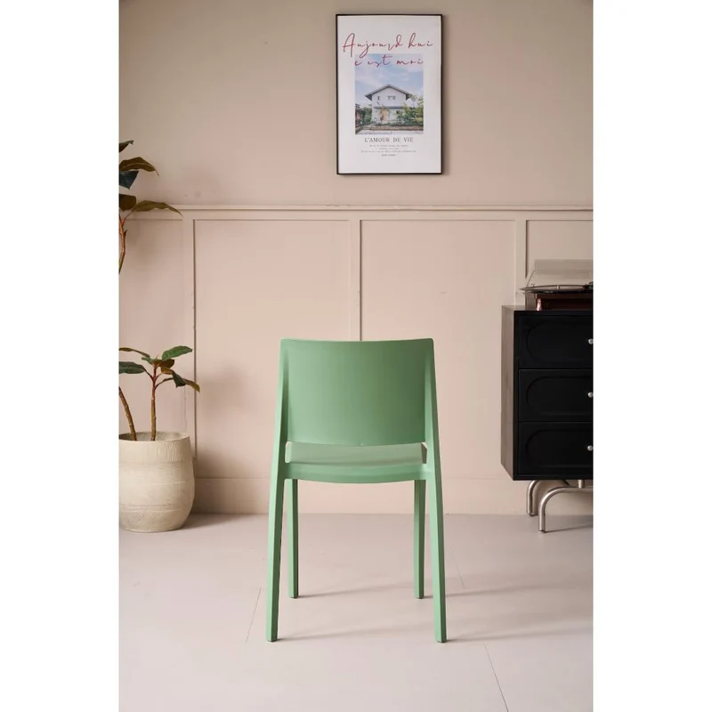 Silla Toledo, Color Verde, con Espaldar Liso y Cuadrado, Diseño Moderno