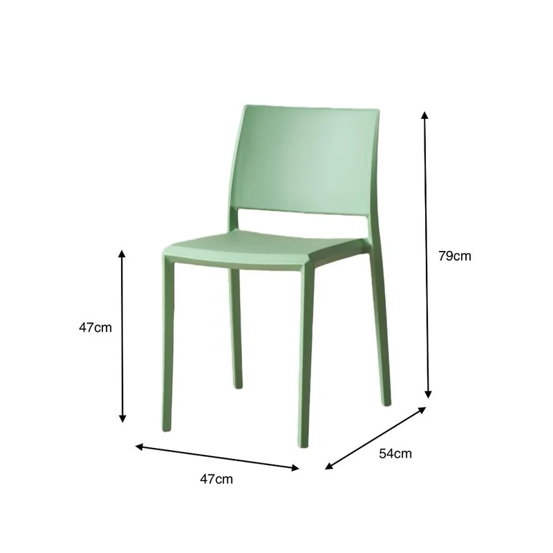 Silla Toledo, Color Verde, con Espaldar Liso y Cuadrado, Diseño Moderno