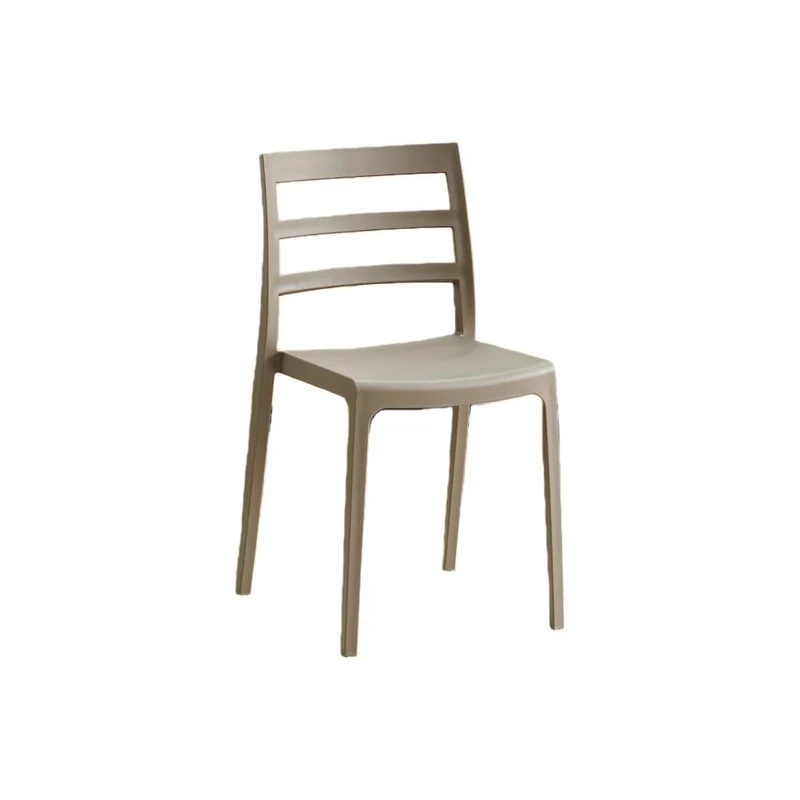 Silla New York, Taupe, con Espaldar en Líneas y Diseño Minimalista