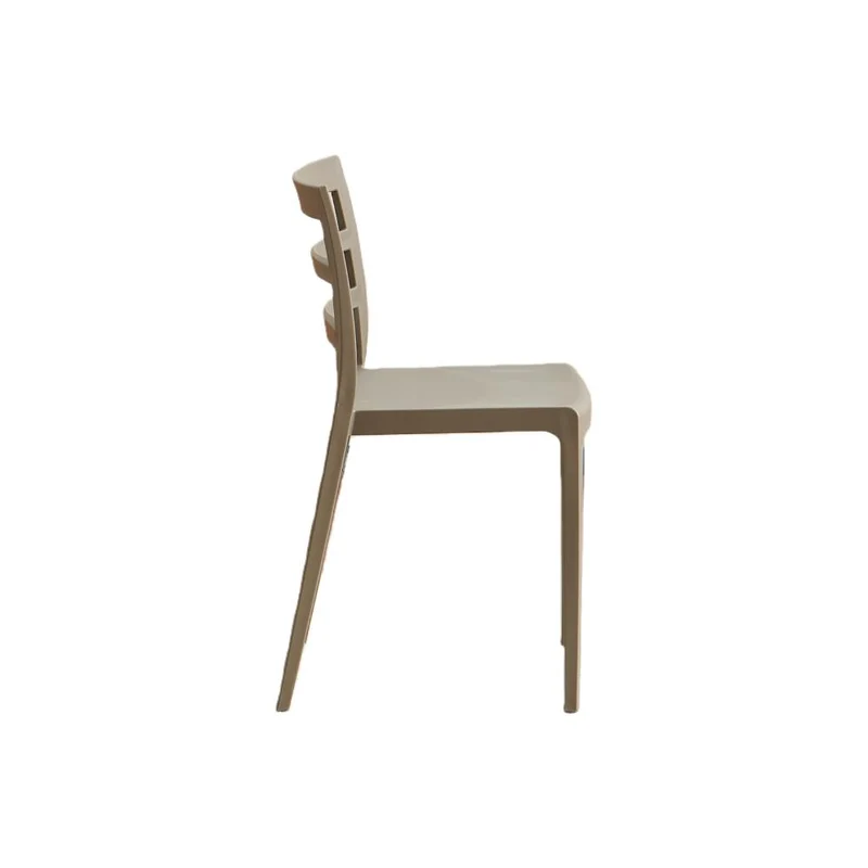 Silla New York, Taupe, con Espaldar en Líneas y Diseño Minimalista