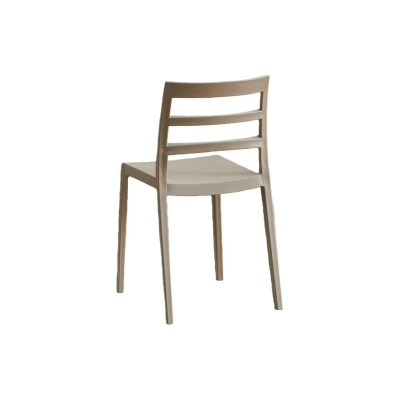 Silla New York, Taupe, con Espaldar en Líneas y Diseño Minimalista
