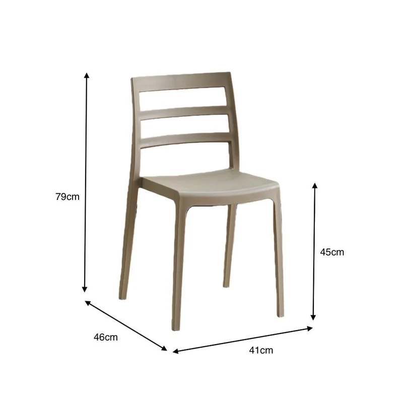 Silla New York, Taupe, con Espaldar en Líneas y Diseño Minimalista