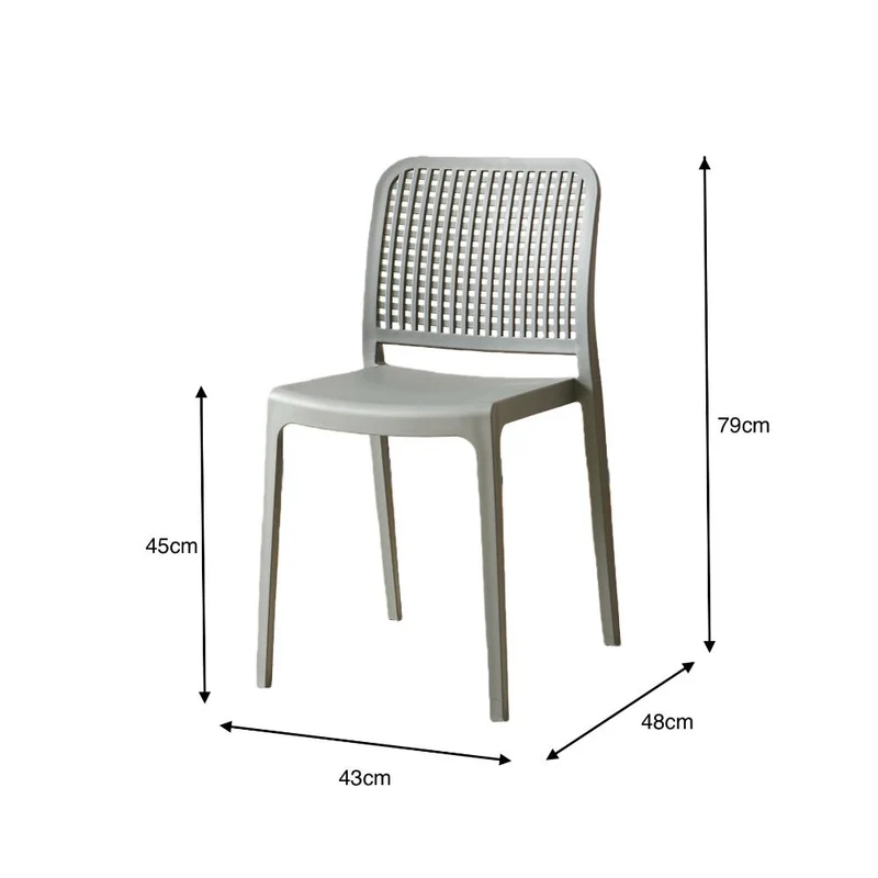 Silla Bronx , Gris Oscuro, con Espaldar en Cuadrados y Diseño Minimalista