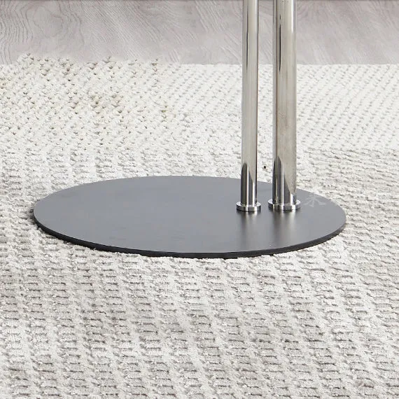 Modern Minimalist Round Saddle-Style Faux Leather Stainless Steel Carbon Steel Side Table Storage For Living Room
