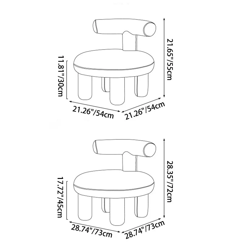 Contemporary Nordic Sherpa Fabric Wood Plywood Sponge Round Chair Backrest For Living Room