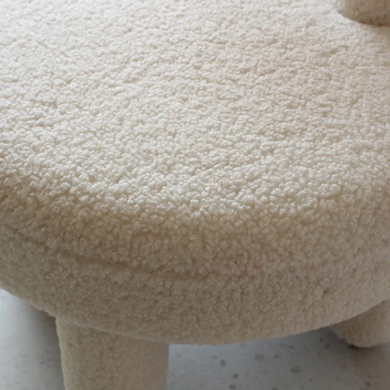 Contemporary Nordic Sherpa Fabric Wood Plywood Sponge Round Chair Backrest For Living Room