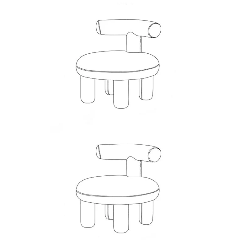 Contemporary Nordic Sherpa Fabric Wood Plywood Sponge Round Chair Backrest For Living Room