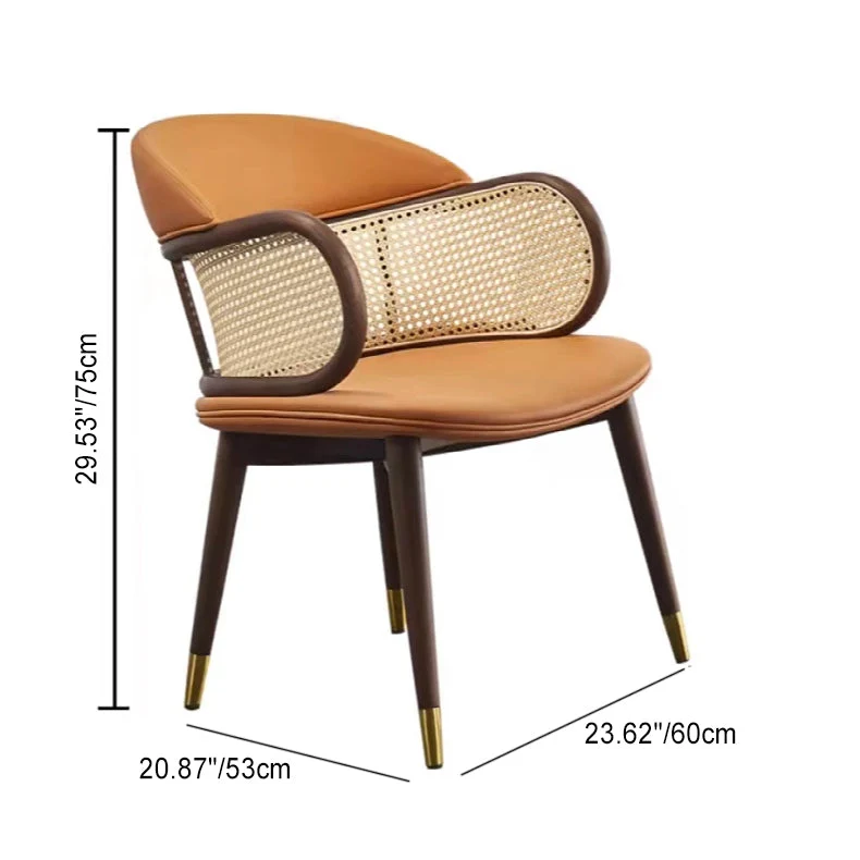 Contemporary Nordic Square Synthetic Fabric Faux Rattan Ash Wood Chair For Living Room