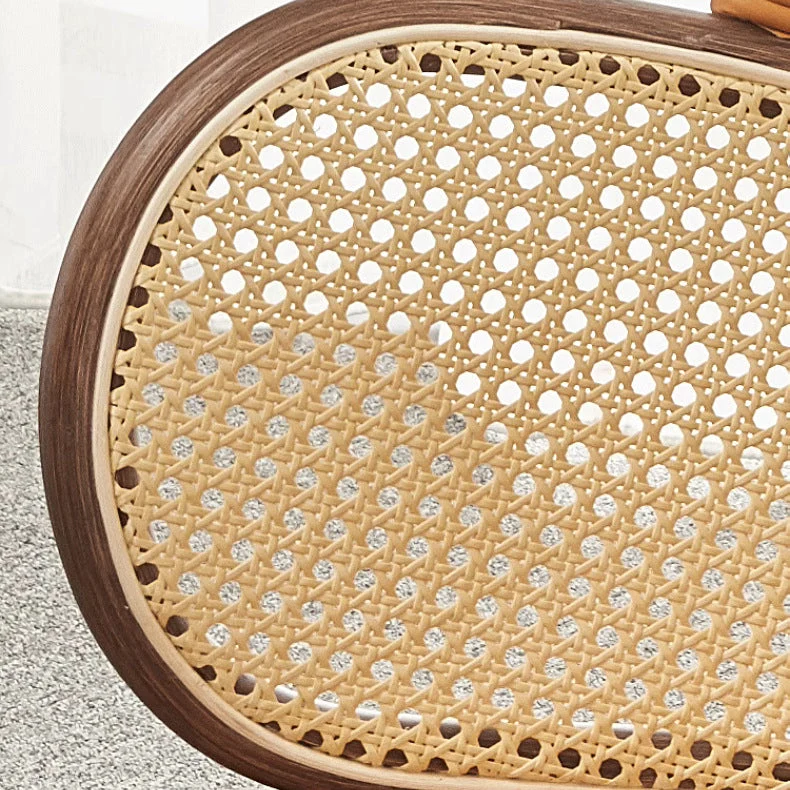 Contemporary Nordic Square Synthetic Fabric Faux Rattan Ash Wood Chair For Living Room