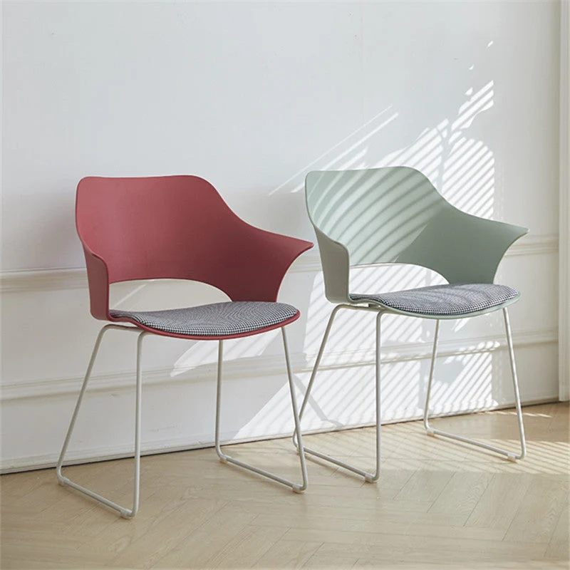 Contemporary Nordic Square Trapezoidal PP Plastic Stainless Steel Basswood Chair Backrest For Living Room