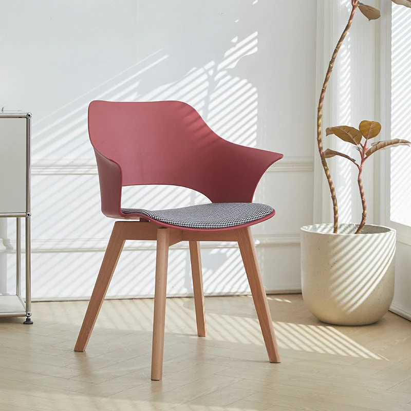 Contemporary Nordic Square Trapezoidal PP Plastic Stainless Steel Basswood Chair Backrest For Living Room
