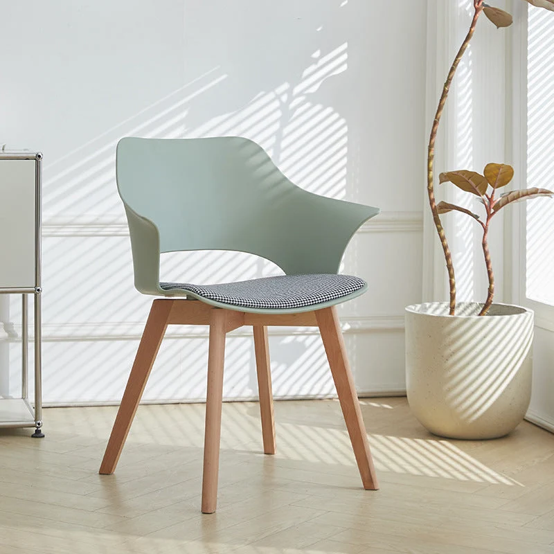 Contemporary Nordic Square Trapezoidal PP Plastic Stainless Steel Basswood Chair Backrest For Living Room