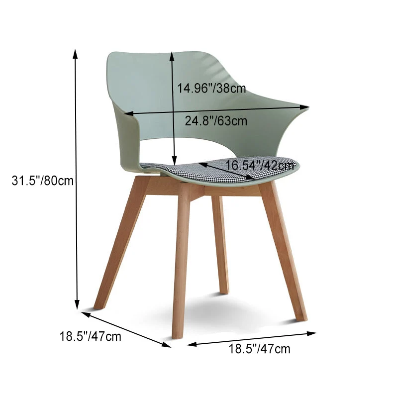 Contemporary Nordic Square Trapezoidal PP Plastic Stainless Steel Basswood Chair Backrest For Living Room