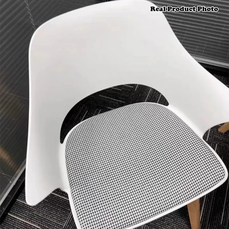 Contemporary Nordic Square Trapezoidal PP Plastic Stainless Steel Basswood Chair Backrest For Living Room