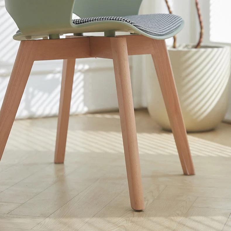 Contemporary Nordic Square Trapezoidal PP Plastic Stainless Steel Basswood Chair Backrest For Living Room