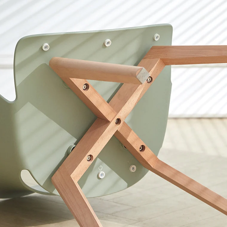 Contemporary Nordic Square Trapezoidal PP Plastic Stainless Steel Basswood Chair Backrest For Living Room