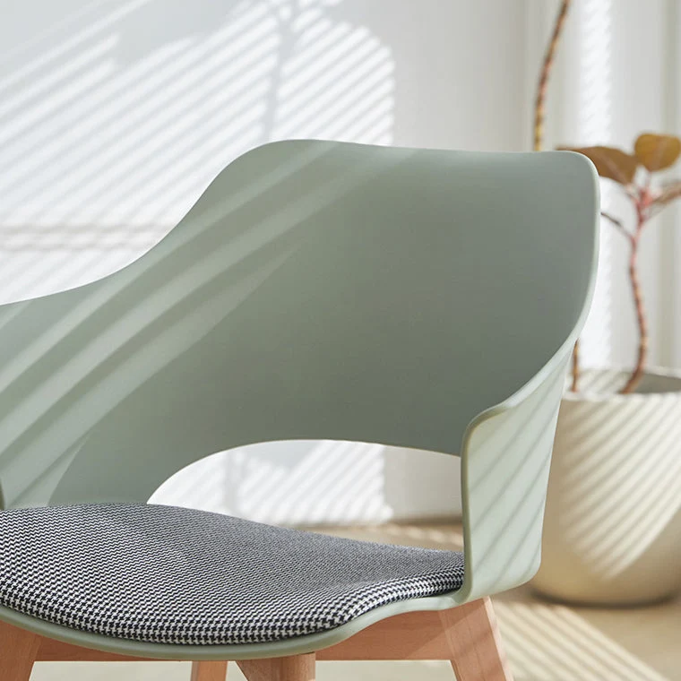 Contemporary Nordic Square Trapezoidal PP Plastic Stainless Steel Basswood Chair Backrest For Living Room