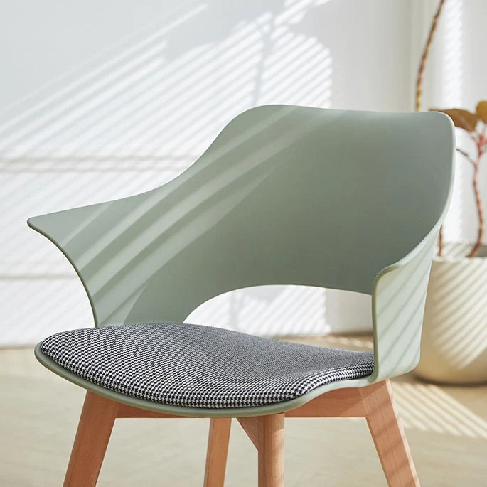 Contemporary Nordic Square Trapezoidal PP Plastic Stainless Steel Basswood Chair Backrest For Living Room