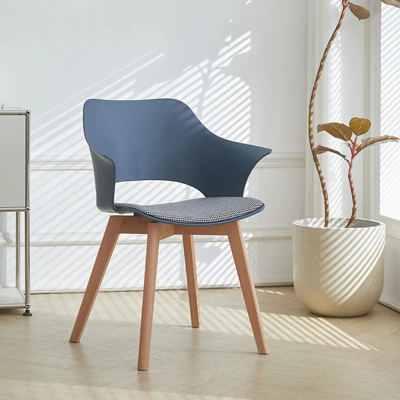 Contemporary Nordic Square Trapezoidal PP Plastic Stainless Steel Basswood Chair Backrest For Living Room
