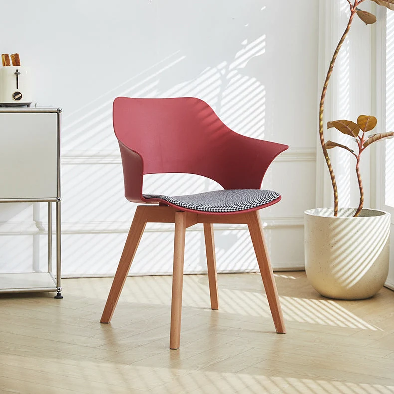 Contemporary Nordic Square Trapezoidal PP Plastic Stainless Steel Basswood Chair Backrest For Living Room