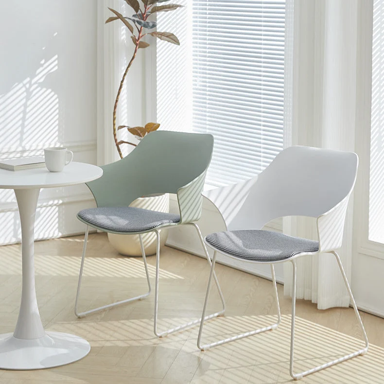Contemporary Nordic Square Trapezoidal PP Plastic Stainless Steel Basswood Chair Backrest For Living Room