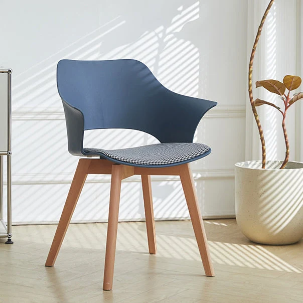 Contemporary Nordic Square Trapezoidal PP Plastic Stainless Steel Basswood Chair Backrest For Living Room