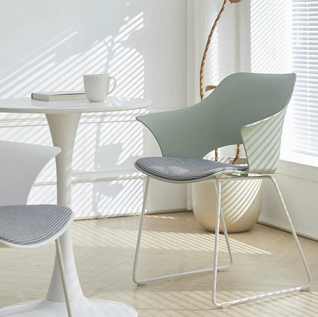 Contemporary Nordic Square Trapezoidal PP Plastic Stainless Steel Basswood Chair Backrest For Living Room