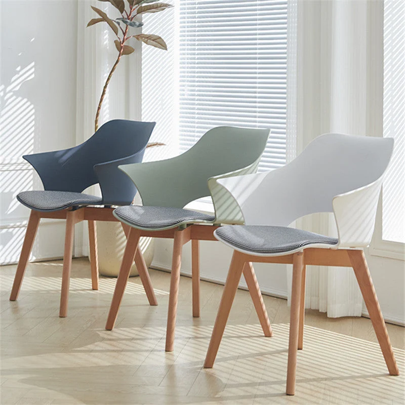Contemporary Nordic Square Trapezoidal PP Plastic Stainless Steel Basswood Chair Backrest For Living Room