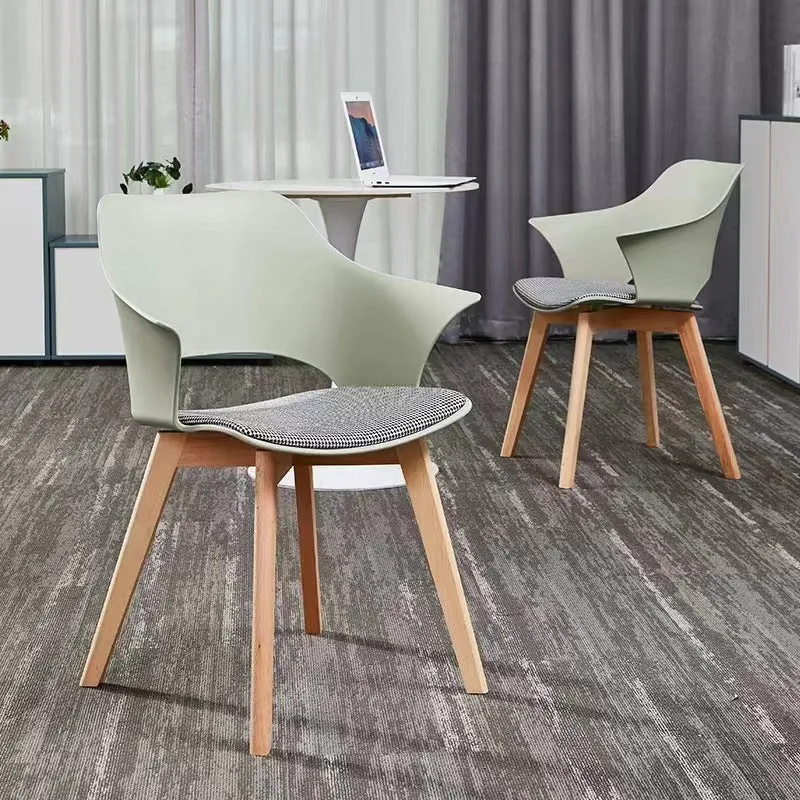 Contemporary Nordic Square Trapezoidal PP Plastic Stainless Steel Basswood Chair Backrest For Living Room