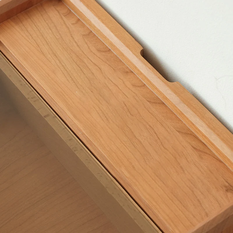 Contemporary Retro Plywood Glass Cube Nightstand 3-Drawer For Bedroom