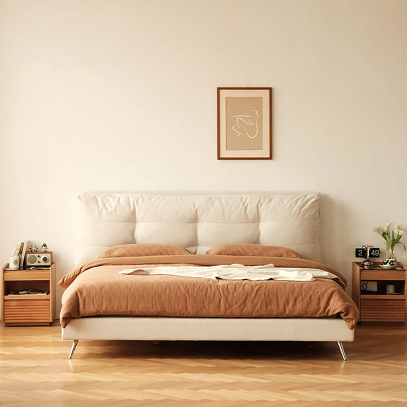 Contemporary Retro Plywood Glass Cube Nightstand 3-Drawer For Bedroom